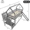 MODFU Etagenbett 90x200cm Kinderbett mit Stauraumtreppe und Produktbild-Vorschau 7