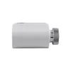 A white smart home radiator thermostat is shown in profile against a white background. Produktbild-Vorschau