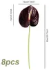 8 kusov umelých kvetov Anthurium, výška 61 cm. Trvanlivé Náhľad obrázku produktu 2