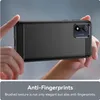 Hands holding a black smartphone case with a brushed texture. Produktbild-Vorschau