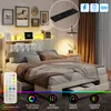 Fortuna Lai Lit rembourré 160x200cm avec USB, 3 tiroirs, Voir les images du produit 3