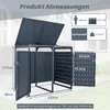 COSTWAY – metalowa szafka na 2 pojemniki na śmieci o Podgląd zdjęcia produktu 3