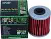 A product shot of a Hiflofiltro oil filter and its packaging. Produktbild-Vorschau