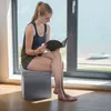 relaxdays Faltbarer Sitzhocker mit Stauraum Leinen Produktbild-Vorschau 2