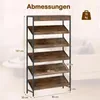 COSTWAY 6-poziomowy regał na książki, 161 cm wolnostojący Podgląd zdjęcia produktu 2