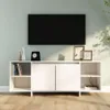 vidaXL Szafka pod TV biała 130x35x50 cm materiał Podgląd zdjęcia produktu 3