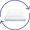 A white mattress is shown on a white background, with a blue circular arrow graphic around it. Produktbild-Vorschau