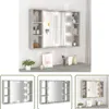 The Living Store Spiegelschrank mit LED Betongrau 76x15x55 Produktbild-Vorschau 9