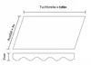Diagram showing the dimensions of a awning fabric with a volant. Produktbild-Vorschau