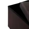 Close-up view of the corner and open lid of a brown storage bench. Náhled obrázku produktu