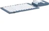 A blue acupressure mat and pillow set with white spikes, shown on a white background. Produktbild-Vorschau