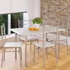 CASARIA® Ensemble table à manger avec 4 chaises blanc Voir les images du produit 1