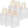 6 Stücke Geschenktaschen Transparent Bodenbeutel mit Henkel Produktbild-Vorschau 1