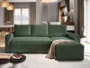 A green sectional sofa with a throw blanket is shown in a modern living room setting. Produktbild-Vorschau