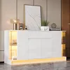 Merax Hochglanz Sideboard mit 2 Glasvitrinen, Kommode mit Produktbild-Vorschau 2