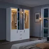 ProximaX Kleiderschrank 130x51.8x181.5cm Weiß mit Produktbild-Vorschau 4