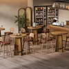 Okrągły stolik barowy Tribesigns, drewniany stolik bistro o Podgląd zdjęcia produktu 6