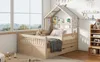 Hausbett 140x200 Holz Kinderbett mit Ausziehbett 3 Produktbild-Vorschau 7