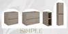 A collage of bathroom vanity units with the word 'SIMPLE' overlaid. Anteprima dell’immagine prodotto