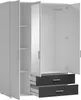 Kleiderschrank "Ivar" in Weiß Abs. Graphit mit 2 Schubladen Produktbild-Vorschau 8