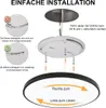 Diagram showing the installation steps for a ceiling light. Produktbild-Vorschau