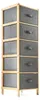 Bambus Regal mit 5 faltbaren Stoffkörben, 36,5 x 120 x 35 Produktbild-Vorschau 4