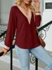 ASKSA Damen V-Ausschnitt Langarm T-Shirt Elegant Produktbild-Vorschau 4