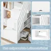 Hochbett mit Schreibtisch, Schubladen und Regal, Produktbild-Vorschau 5