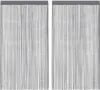 Two grey string curtains are shown hanging side-by-side against a white background. Náhľad obrázku produktu