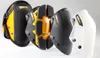 Four different types of knee pads are displayed in a row against a light gray background. Produktbild-Vorschau