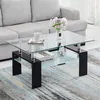 CLIPOP Couchtisch, Glas Wohnzimmertisch, 100x60x45cm Produktbild-Vorschau 4