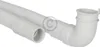 A white drain hose and elbow connector for a dishwasher, shown on a white background. Produktbild-Vorschau