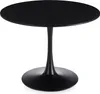 A black round dining table with a pedestal base. Produktbild-Vorschau