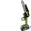 A cordless mini chainsaw with a battery pack, shown against a white background. Náhľad obrázku produktu