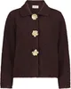 A brown cardigan with gold flower-shaped buttons. Produktbild-Vorschau