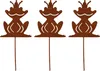 UNUS® Gartenstecker Frösche 3er Set Rost Gartendeko Produktbild-Vorschau 1