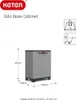 A diagram of a gray storage cabinet with dimensions and weight capacity. Voir les images du produit