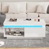 okwish Tavolo da conferenza lucido con illuminazione a LED, Anteprima dell’immagine prodotto 3