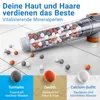 A shower head filter with mineral beads is shown, with text describing the benefits of the beads. Produktbild-Vorschau