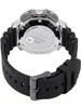 The back view of a black and silver Orient M-Force watch with a black rubber strap. Podgląd zdjęcia produktu