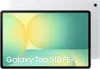 A silver Samsung Galaxy Tab S10 FE+ tablet is shown from the front and back, with a marketing graphic on the screen. Náhled obrázku produktu
