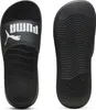A pair of black Puma slide sandals, shown from the top and the sole. Anteprima dell’immagine prodotto