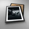 Gerahmtes Poster - Schwarzer Rahmen - Nashorn Schwarzweiß Produktbild-Vorschau 3