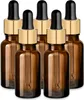 5x Glasflasche braun 30 ml mit goldener Aluminium Pipette Produktbild-Vorschau 1