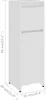 A 3D render of a tall, narrow white cabinet with dimensions indicated by text overlays. Produktbild-Vorschau