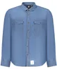 Elegantes Herren Langarmhemd Blau mit Taschen & Produktbild-Vorschau 1
