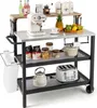 COSTWAY Chariot de barbecue Table de barbecue avec tablette Voir les images du produit 1