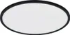 A close-up, studio shot of a round, black-rimmed LED ceiling light with a white diffuser. Produktbild-Vorschau
