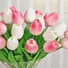 OKWISH Künstliche Tulpen Weiß 10 Stück ohne Vase – Produktbild-Vorschau 7