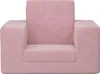 vidaXL Rozkladacia pohovka pre deti Pink Soft Plush Náhľad obrázku produktu 2